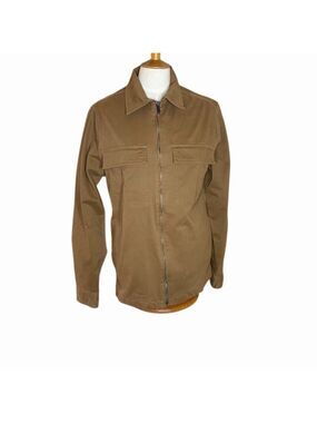 Denim & Flower Utility Shirt Jacket Mens S Brown Full Zip Workwear